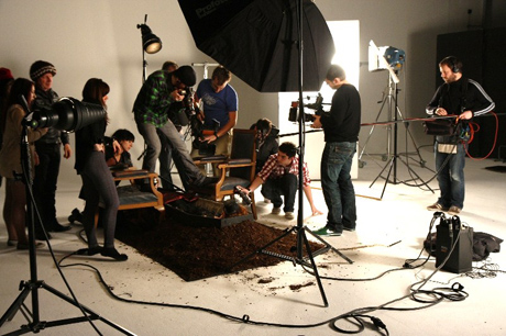 On set - Britian's Next Top Model