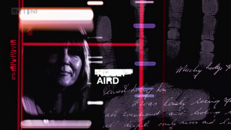 Holly Aird’s credit in Identity, with her first name erased (copyright ITV)
