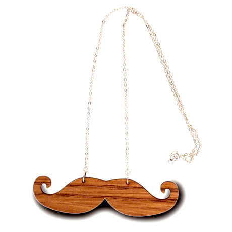 Moustache necklace - Woodgrain Moustache necklace - Woodgrain