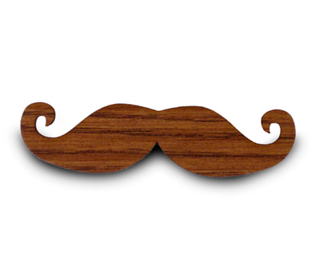 Moustache Brooch - Woodgrain Moustache Brooch - Woodgrain