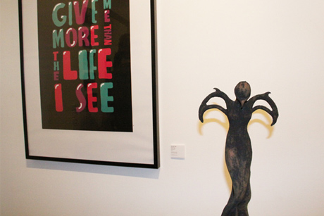 Adam Rowe print and Elzunia Rejmer sculpture